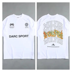 Men's T-Shirt: New Fashion Wolves Letter Print O-Neck Top Tees Casual Short Sleeve