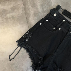 Goth Black Wash Shorts