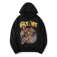 Bryan Three Peat "Tribute Print Cotton Hoodie Basketball Sports Neck
