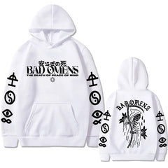 Bad Omens Band Tour Graphic Hoodie Rock Gothic Style