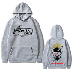 Hoodie Skeleton Graphic Print Hoodies Oversized Sweatshirt Vintage Streetwear