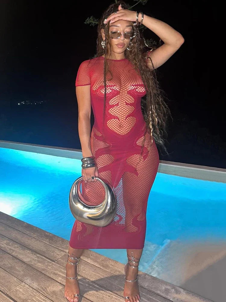 Fire High Stretch Maxi Dress