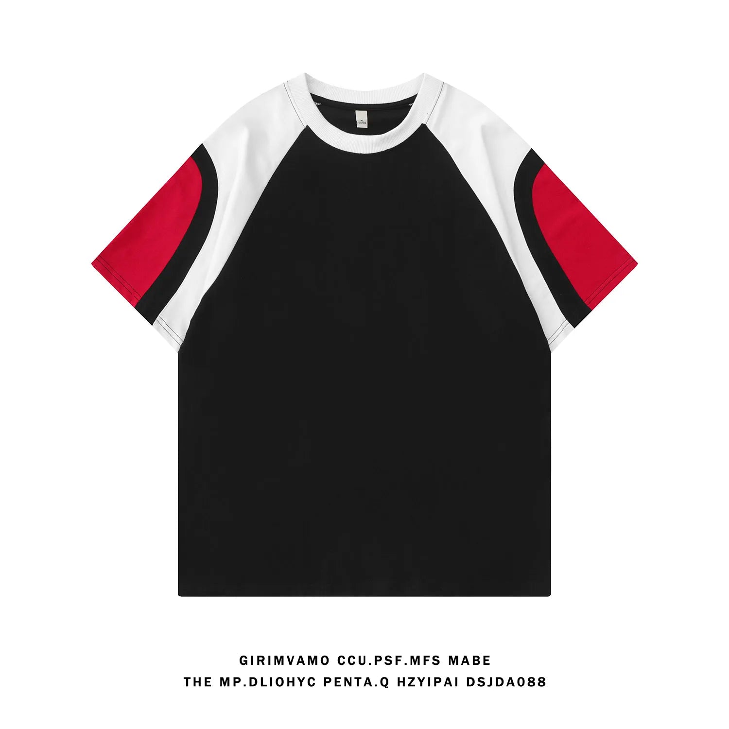 Summer Oversized Patchwork Tee Unisex American Short-Sleeve Top