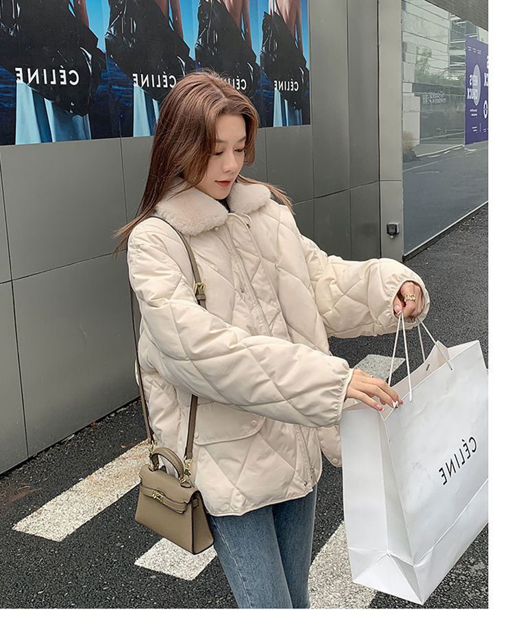Jackets Quilted Loose Warm Korean Fashion Down Coats Casual Soft Bomber Jacket
