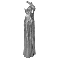 Silver Criss Cross Maxi Dress