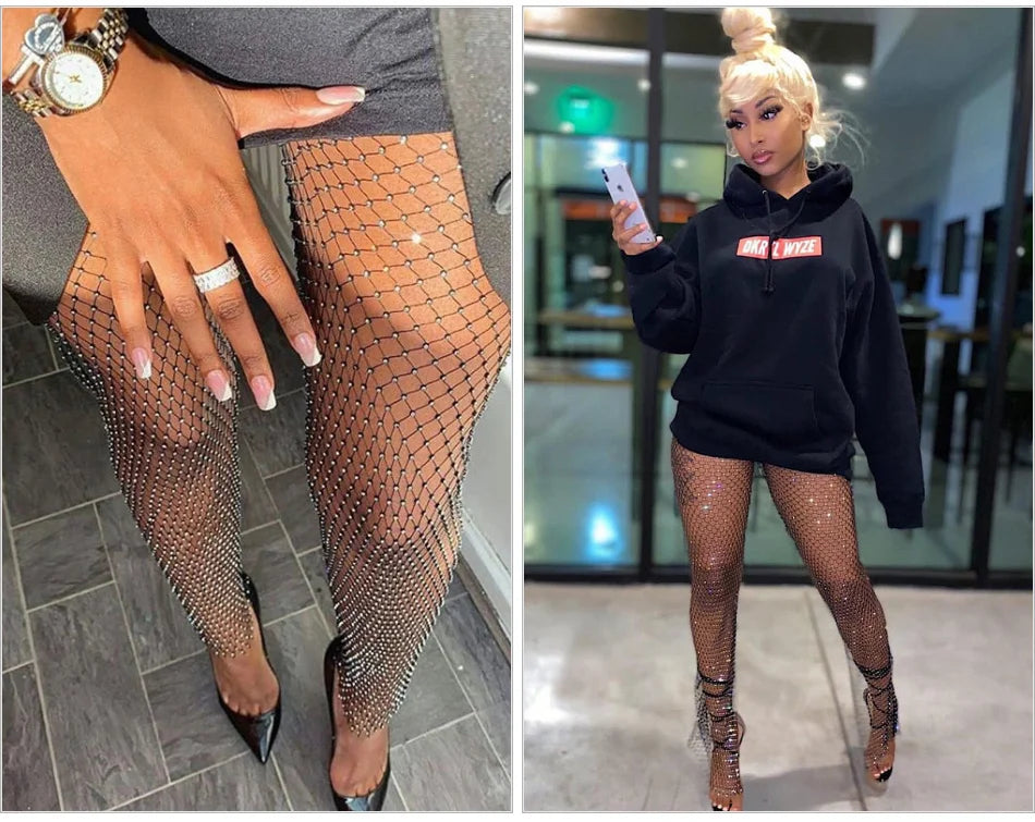 Sparkle Diamante Fishnet Trouser