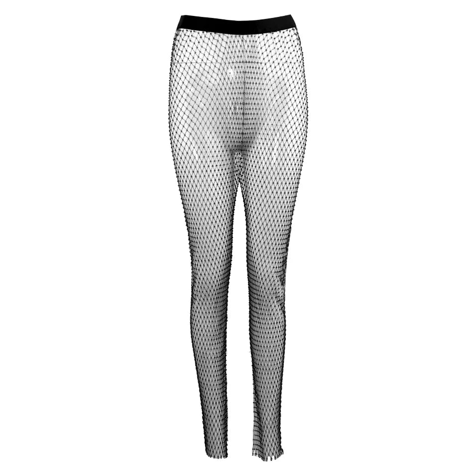 Sparkle Diamante Fishnet Trouser