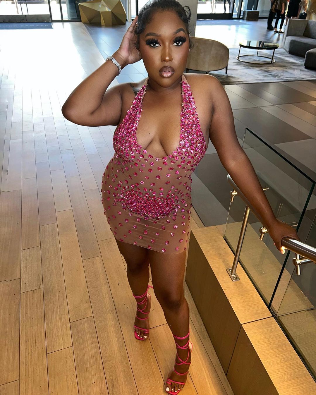 Sparkly Rhinestone Mesh Dress