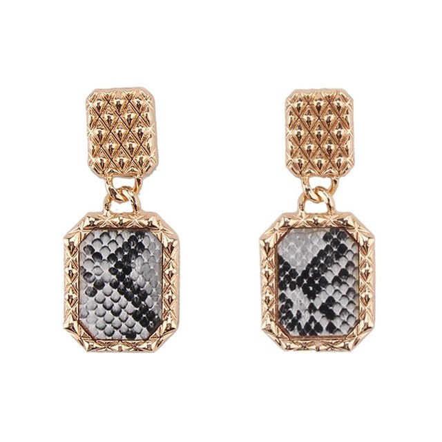Speaks for Itself Snake Print Earrings