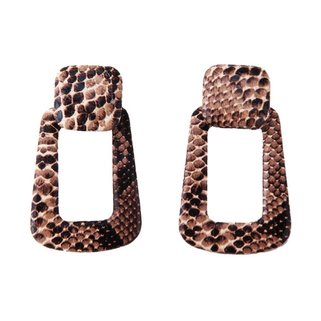 Speaks for Itself Snake Print Earrings