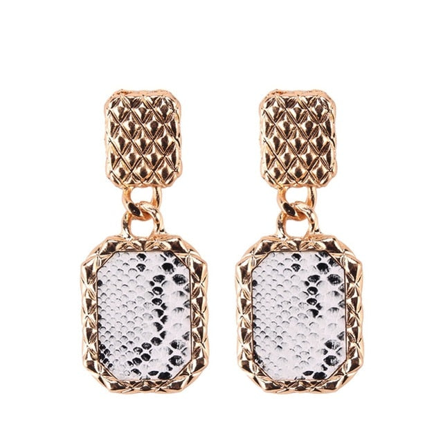 Speaks for Itself Snake Print Earrings
