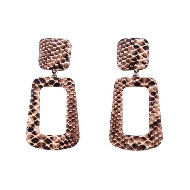 Speaks for Itself Snake Print Earrings