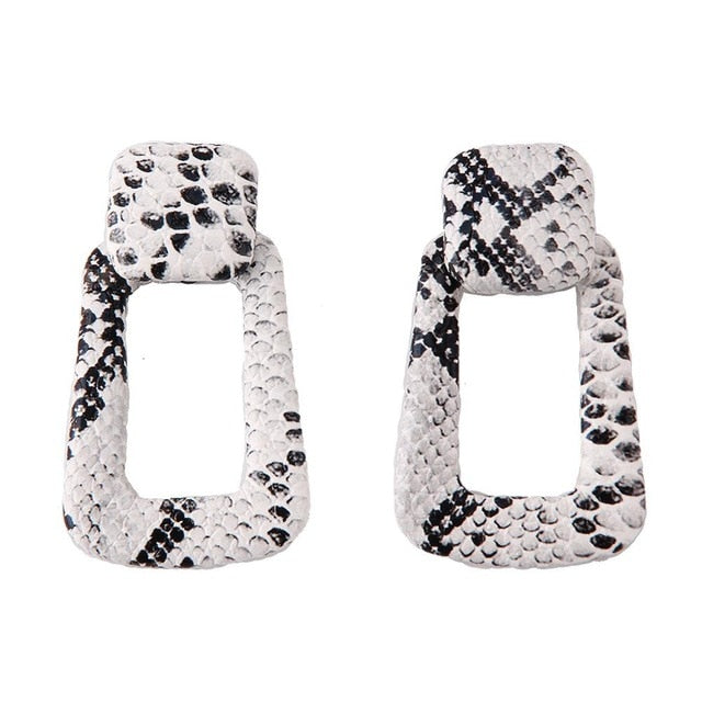 Speaks for Itself Snake Print Earrings