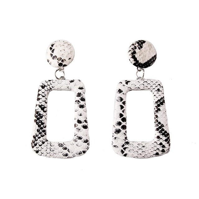Speaks for Itself Snake Print Earrings