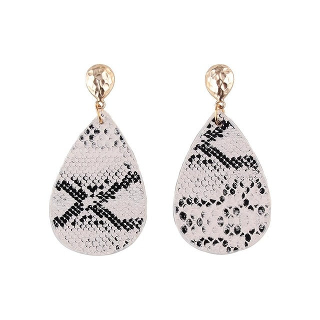 Speaks for Itself Snake Print Earrings