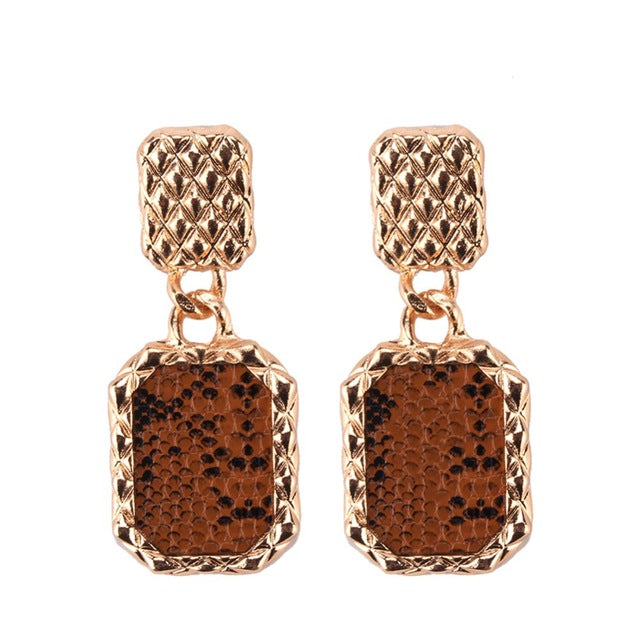 Speaks for Itself Snake Print Earrings