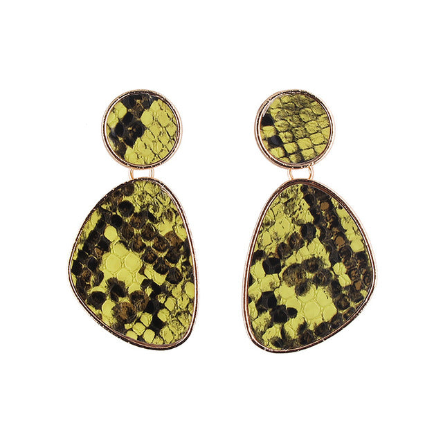 Speaks for Itself Snake Print Earrings