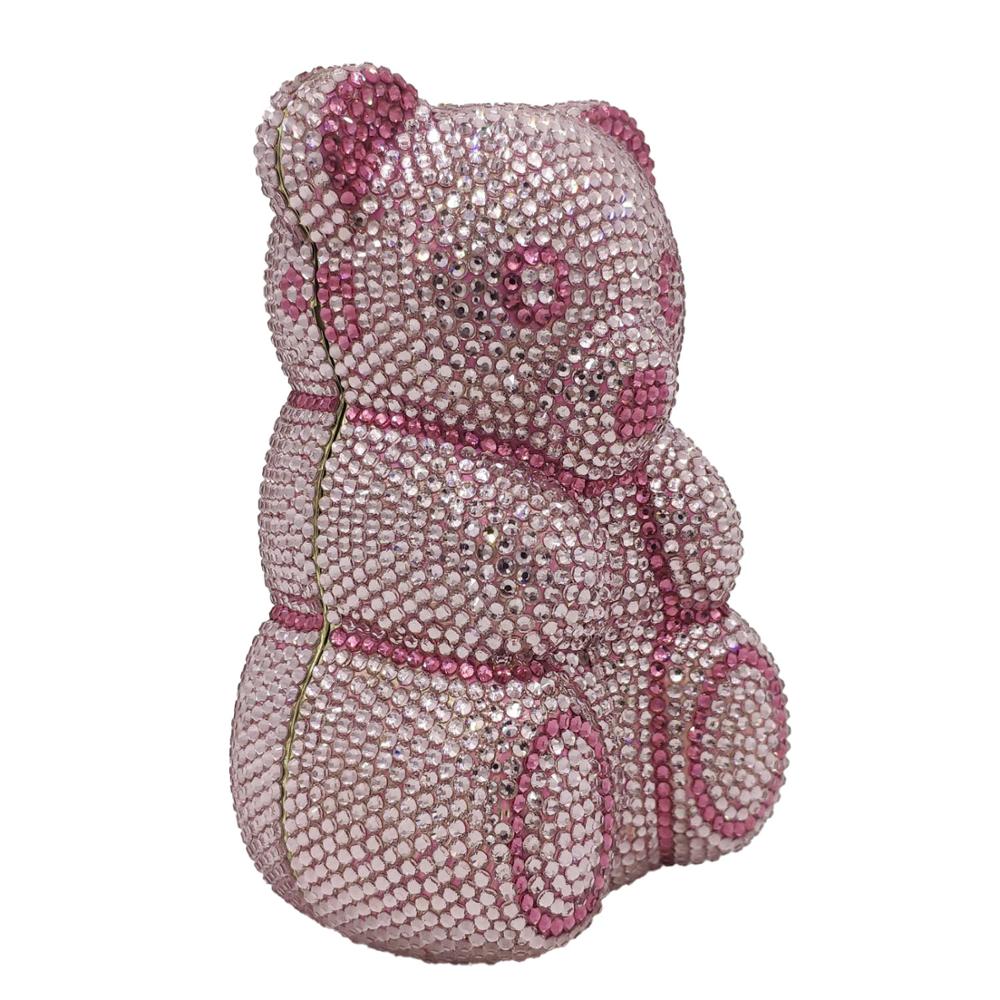 Teddy Bear Crystal Clutch Handbag