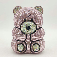 Teddy Bear Crystal Clutch Handbag