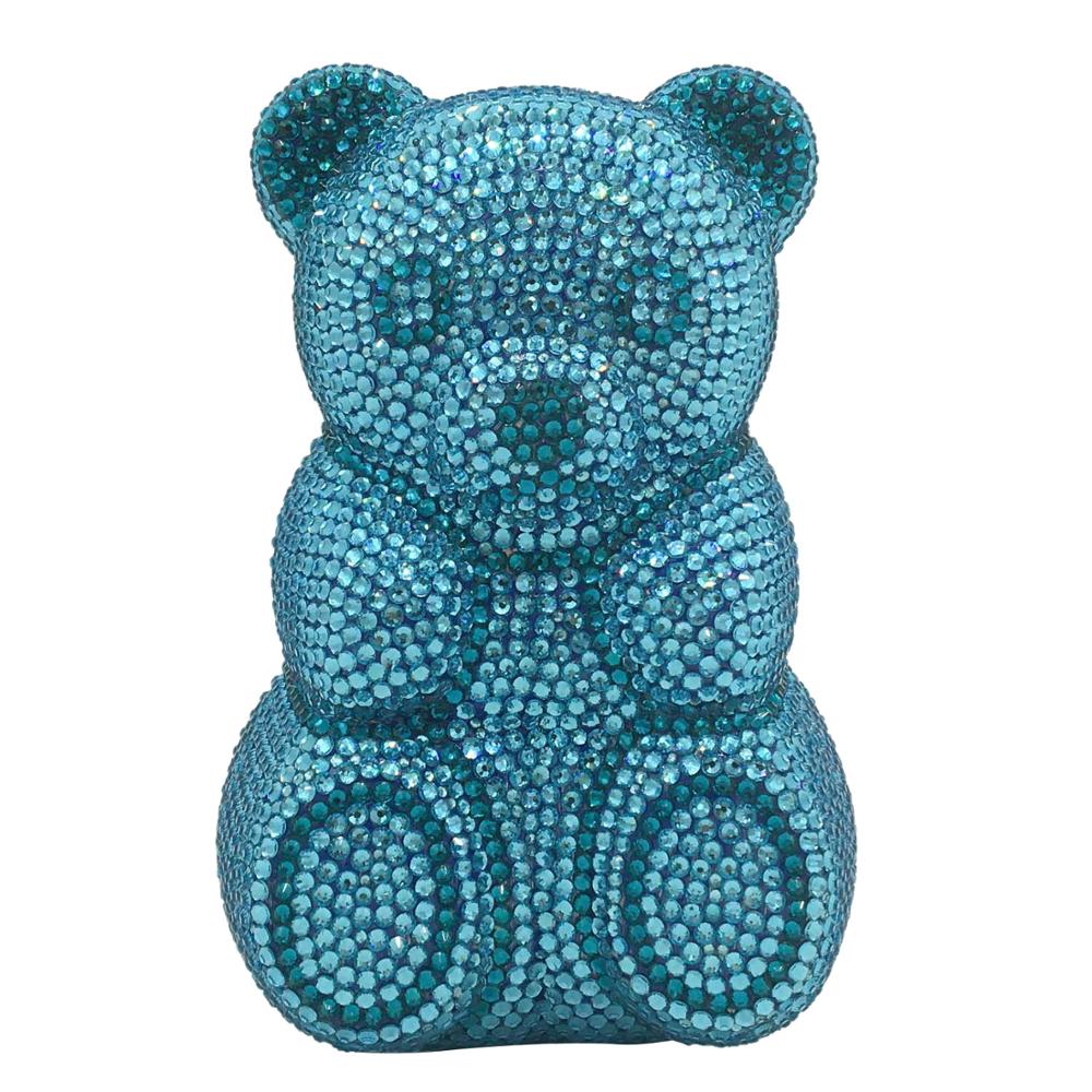 Teddy Bear Crystal Clutch Handbag
