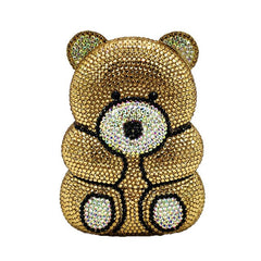 Teddy Bear Crystal Clutch Handbag