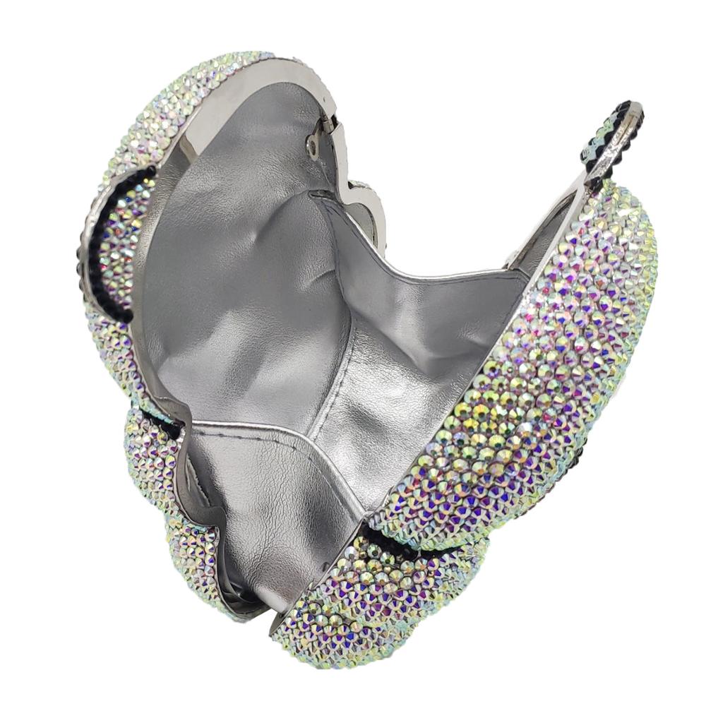 Teddy Bear Crystal Clutch Handbag
