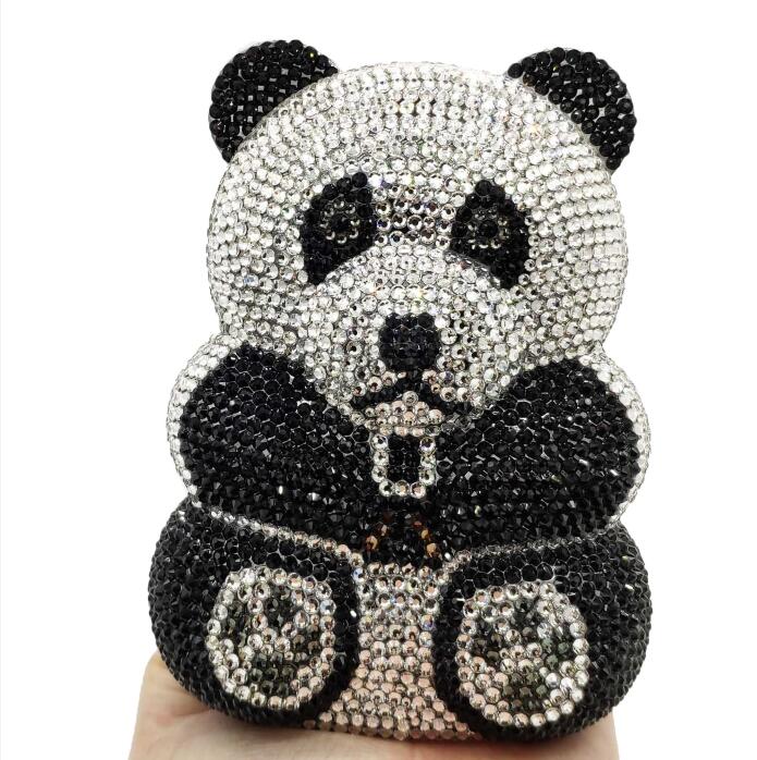 Teddy Bear Crystal Clutch Handbag