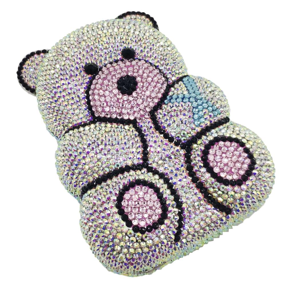 Teddy Bear Crystal Clutch Handbag