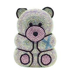Teddy Bear Crystal Clutch Handbag