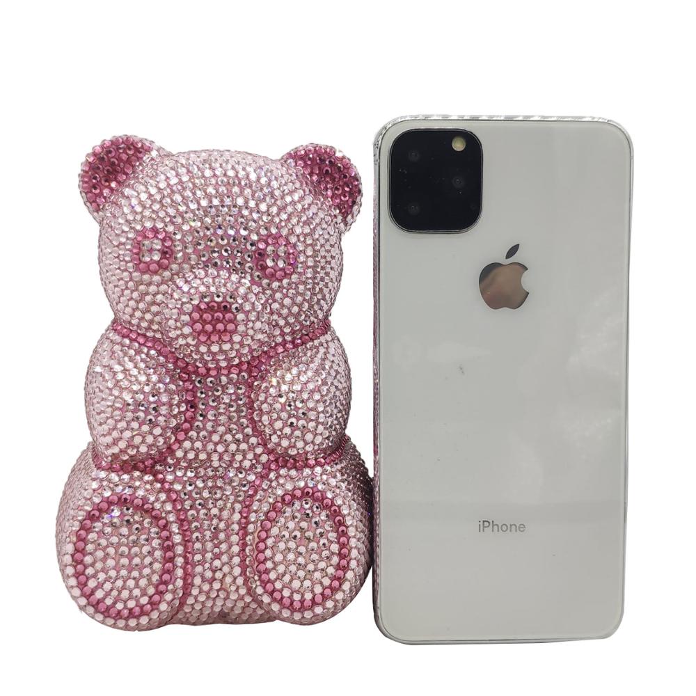Teddy Bear Crystal Clutch Handbag