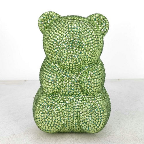 Teddy Bear Crystal Clutch Handbag