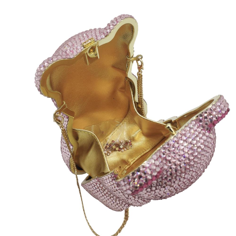 Teddy Bear Crystal Clutch Handbag