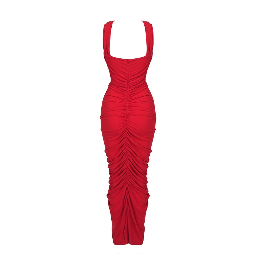 The Hottest Ruched Midi Dress