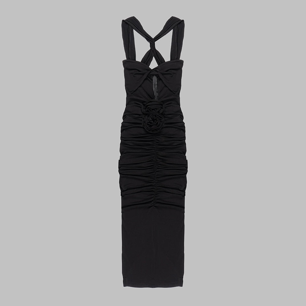 The Hottest Ruched Midi Dress