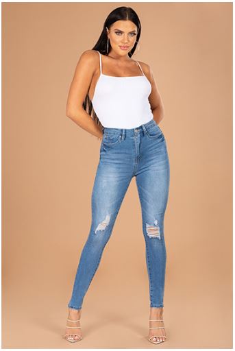Them Curves High Waist Jeans - Medium Blue Wash