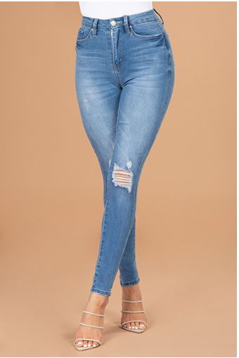 Them Curves High Waist Jeans - Medium Blue Wash