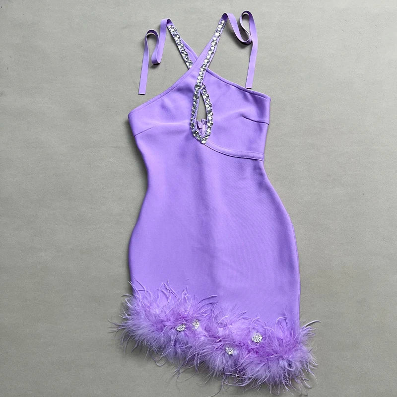 Tia Feather Bandage Mini Dress