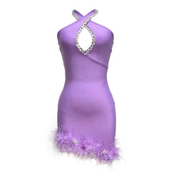 Tia Feather Bandage Mini Dress