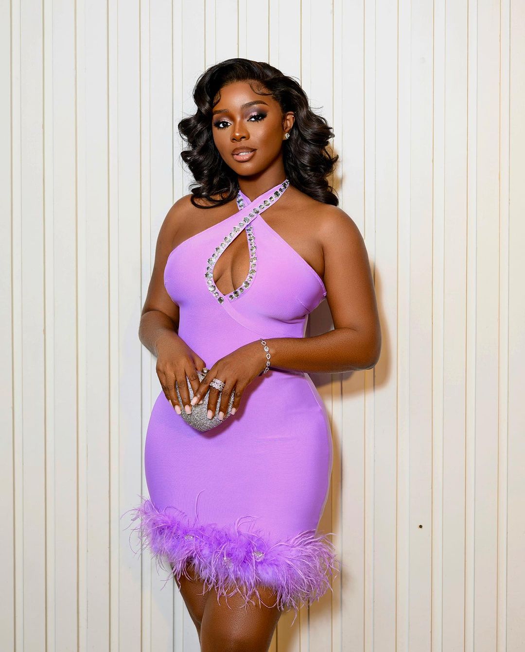 Tia Feather Bandage Mini Dress