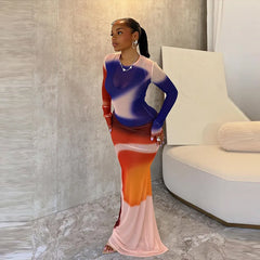 Tiana Mesh Maxi Dress