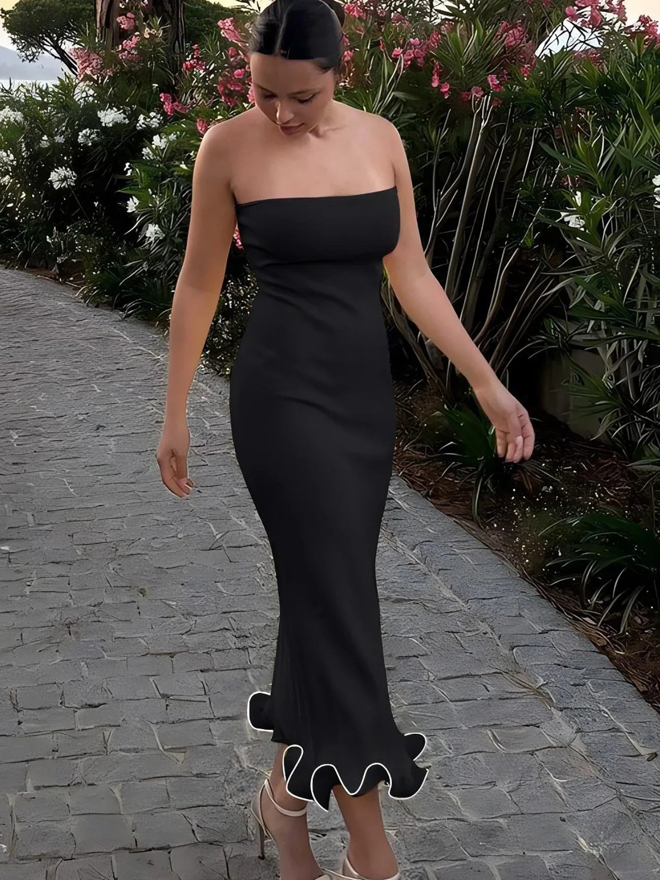 Tina Ruffles Midi Dress