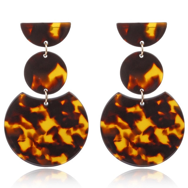 Tortoise Leopard Print Earrings