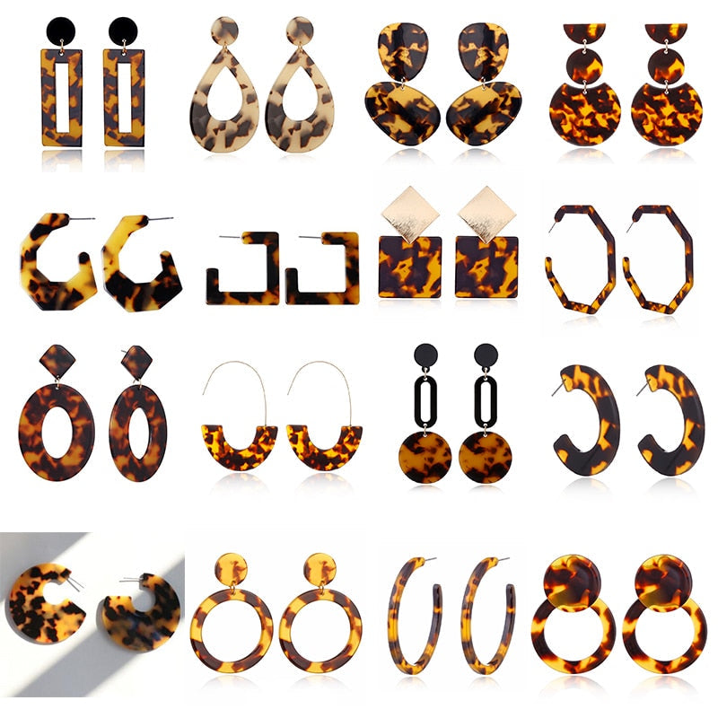 Tortoise Leopard Print Earrings