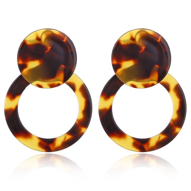 Tortoise Leopard Print Earrings