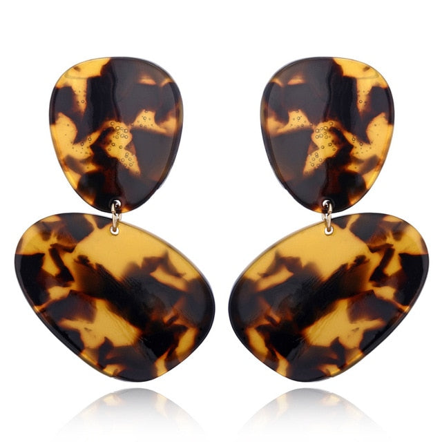Tortoise Leopard Print Earrings