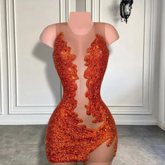 Unique Rhinestone Mini Dress