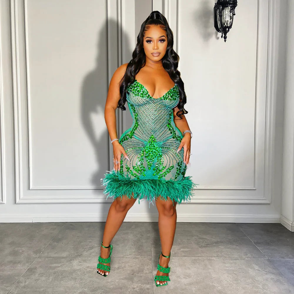 Vanessa Feather Dress