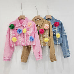 Versatile Flowers Cropped Jacket