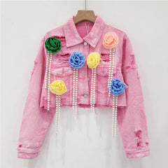 Versatile Flowers Cropped Jacket