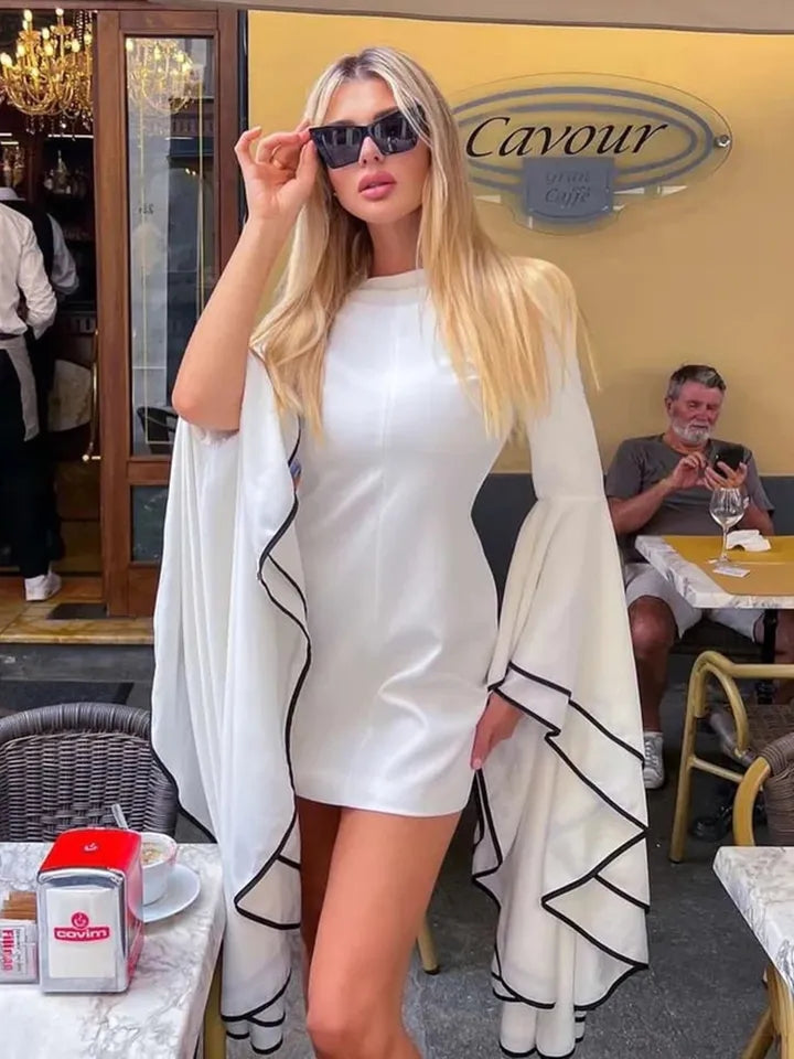 Victoria Ruffles Flare Sleeve Dress